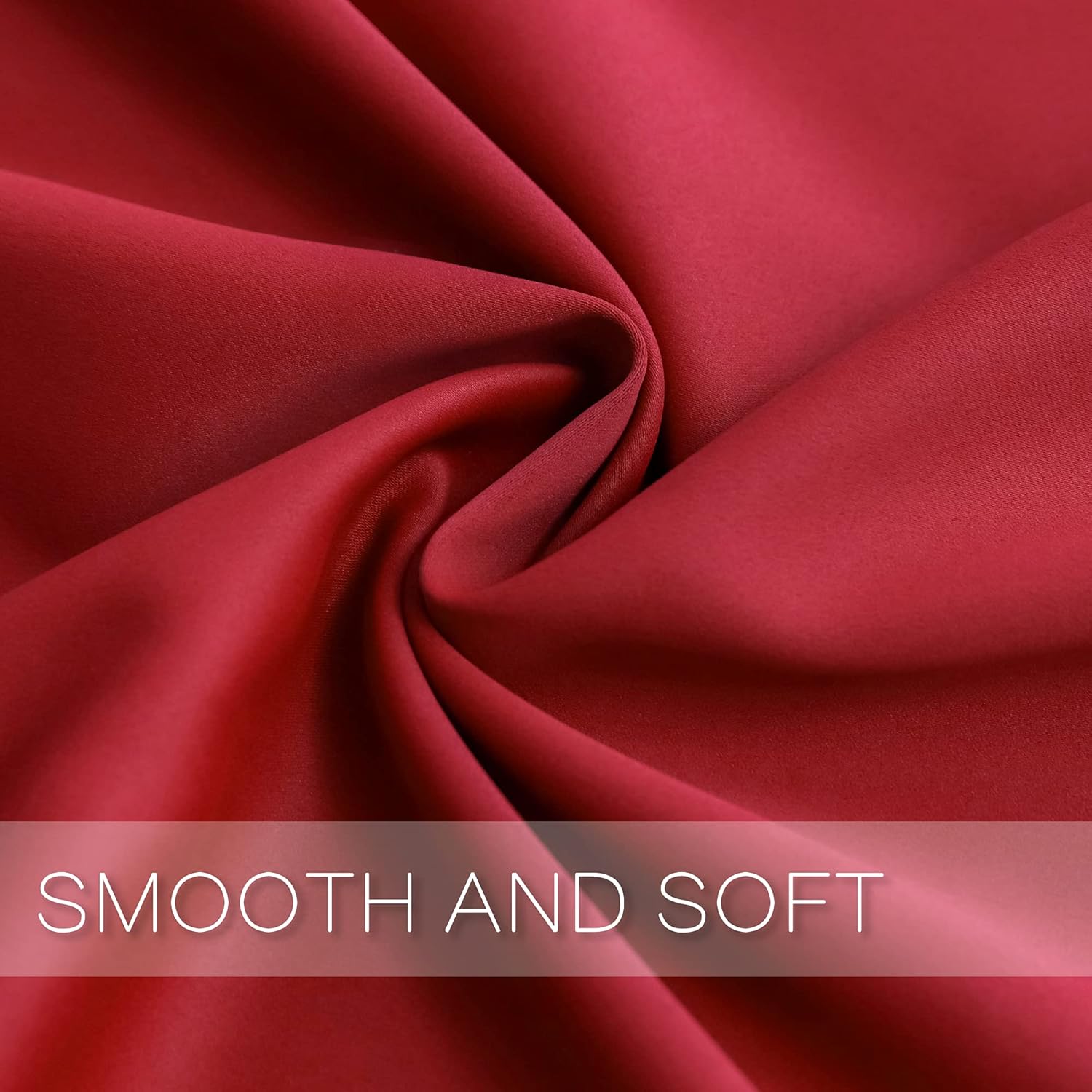 YGO 24 Inch Grommet Curtains Ture Red Blackout Window Decorative Valances for Kitchen Thermal Insulating Tiers Curtains for Bedroom 52x24 Inch 2 Panels