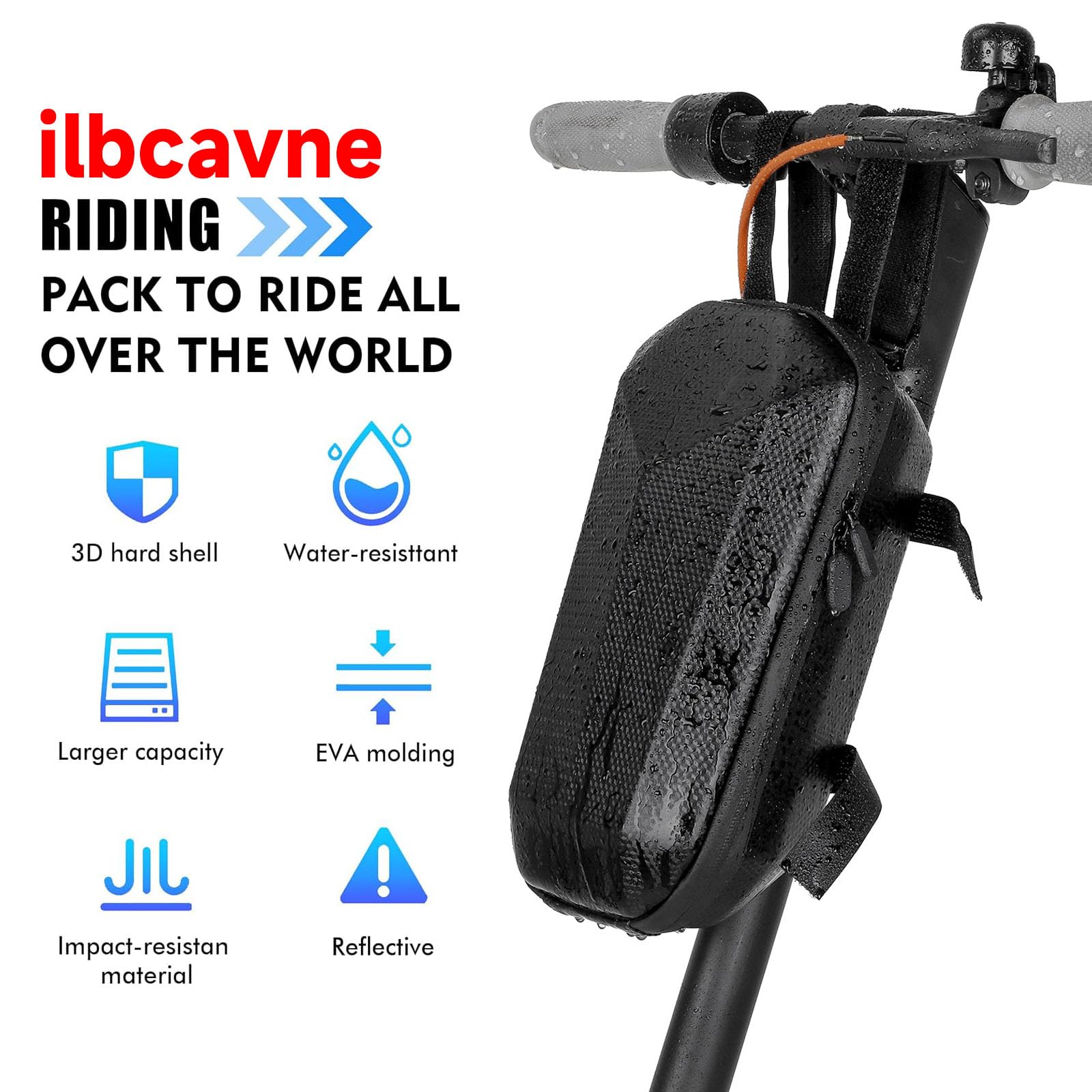 Sac De Trottinette éLectrique, Sac De Rangement pour Scooter éTanche Sacoche Guidon De Grande Capacité pour Xiaomi M365 Scooter éLectrique