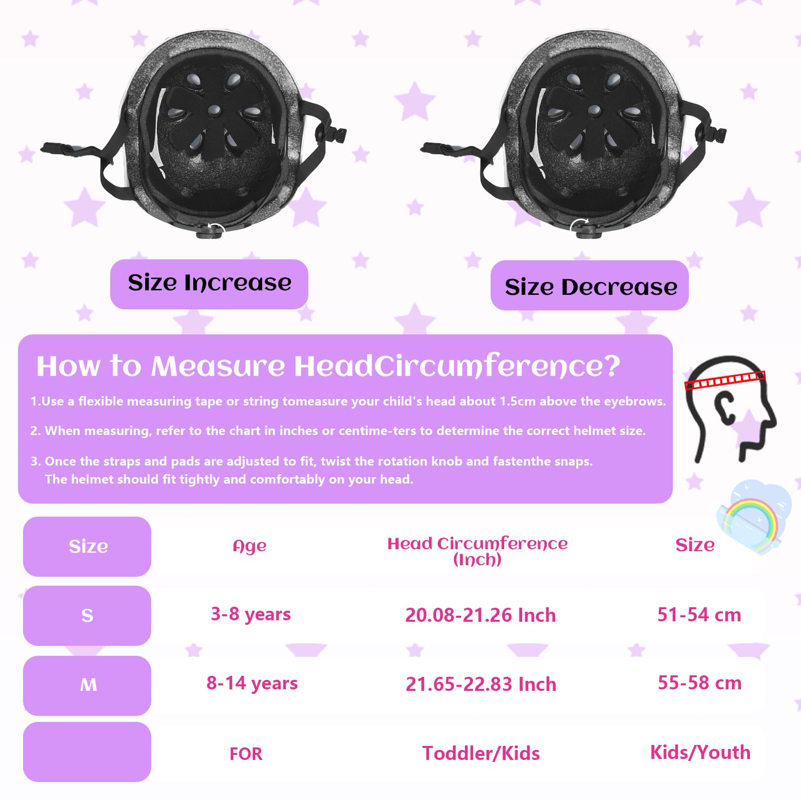 Casque de vélo réglable pour Enfants Filles Skate Protection