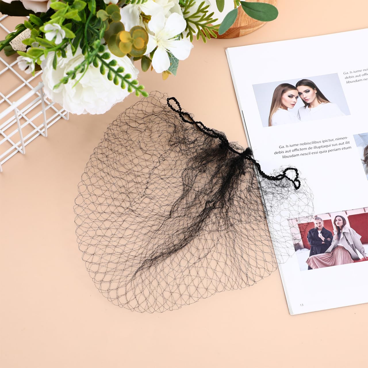 Lot de 100 Filets à Cheveux Invisibles Élastiques Noir 50Cm pour Cheveux Longs Confortables et Pratiques pour Chignon Cuisine et Industrie Alimentaire