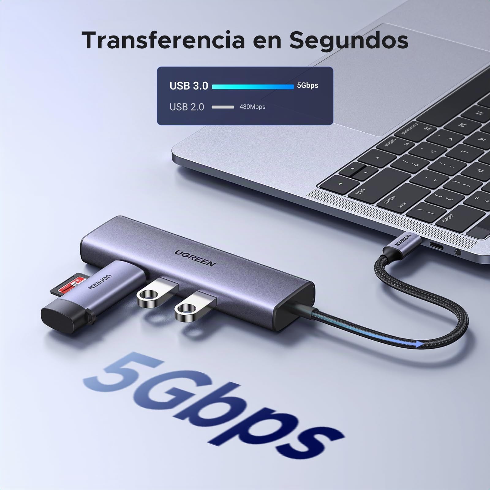 UGREEN Revodok 1061 Hub USB C Ethernet Gigabit HDMI 4K PD 100W Adaptador Tipo C Docking Station Compatible con MacBook Neo iPad Pro Air iPhone 17 Pro MAX Air Surface Galaxy S26 Ultra Tab S9
