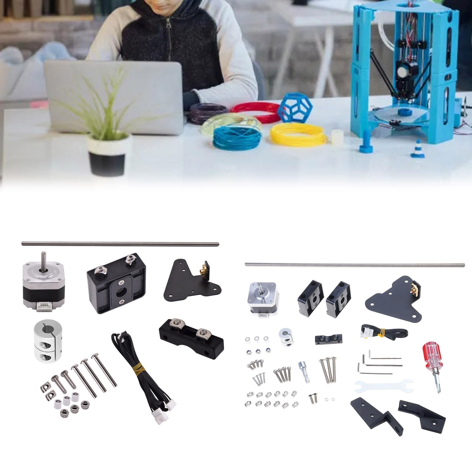 3D Drucker Zubehör Z 365 mm T8-Leitspindel Upgrade Kit für Ender3-Serie / Cr10-Serie Leitspindel mit Motor