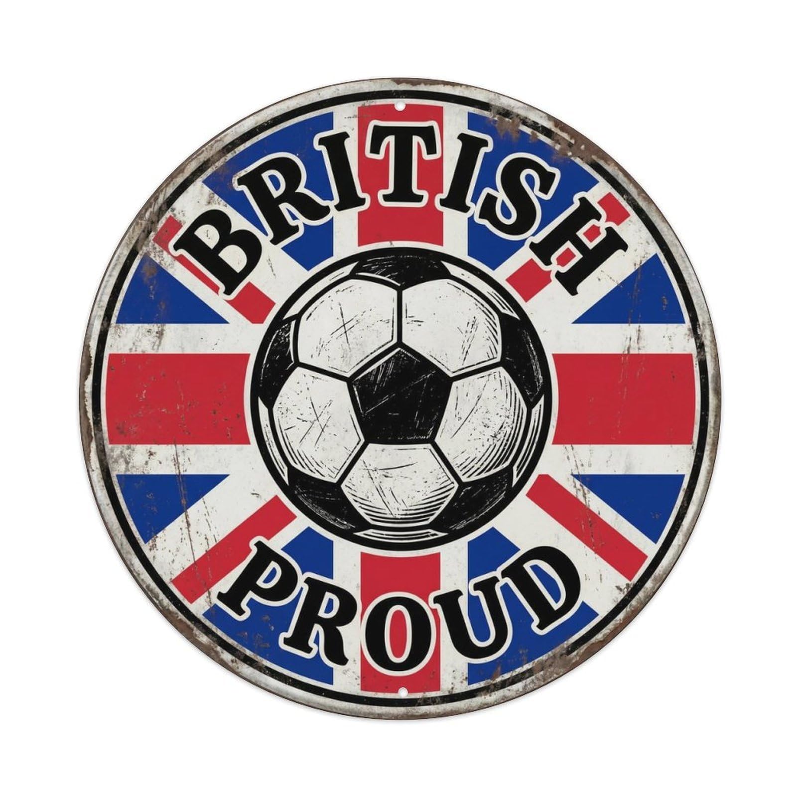 British Proud Football Sports Heritage Emblem Metal Tin Sign