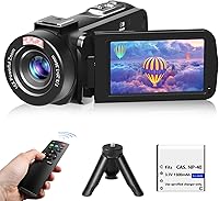 Full HD 1080P 24MP Camcorder with IR Night Vision, 18X Zoom, Remote Control - Vlogging YouTube Camera for Beginners