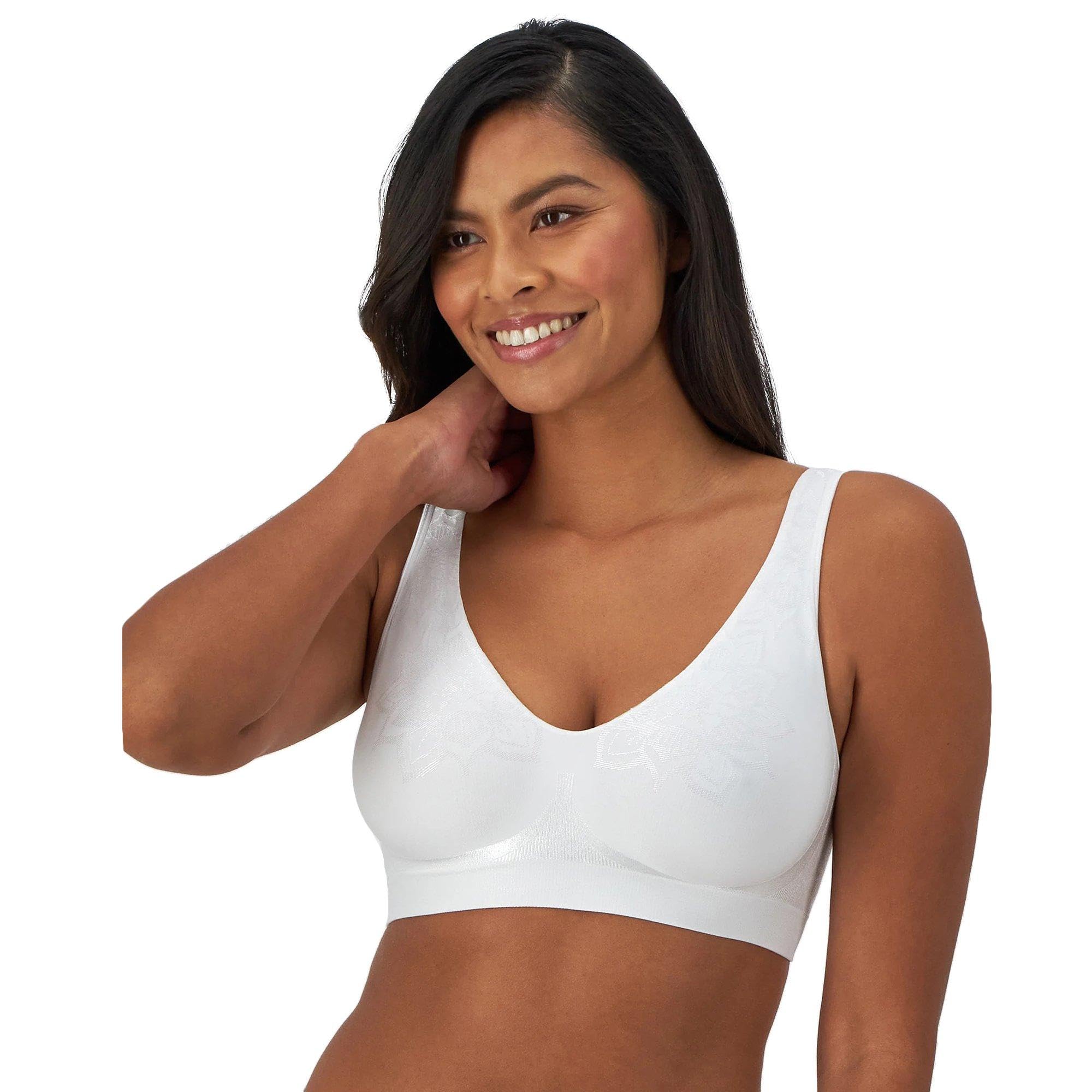 Bali Women's Comfort Revolution Df3484 Wirefree Bra with ComfortFlex Fit, Opaque, White Aztec Print, XL