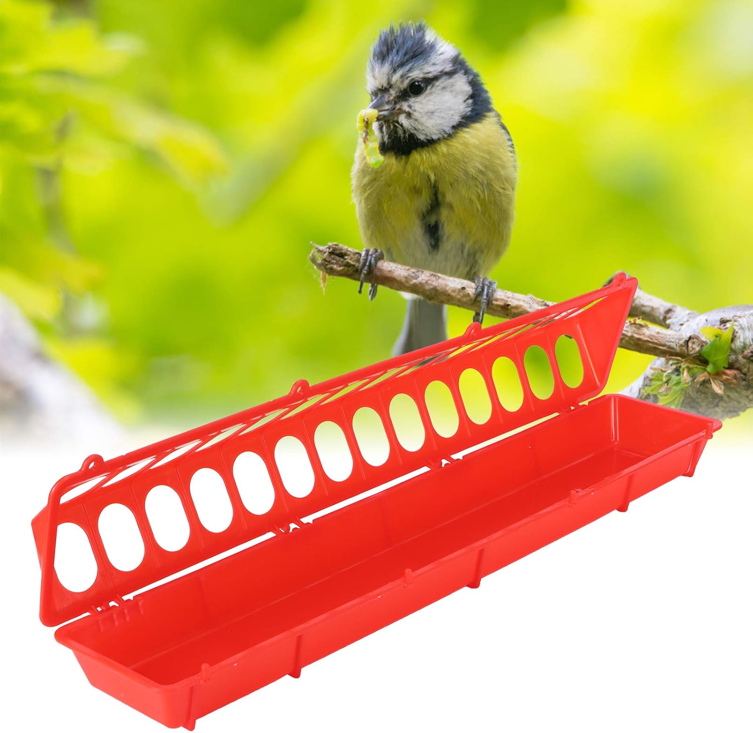 5set Cage Cups Birds Feeders,Bird Water Dispenser,Hanging Quail Waterer,Plastic Chicken Feeding Watering Dish,Thicken Bird Feeder Outdoor Hanging Plastic Pigeons Device Accessory Red