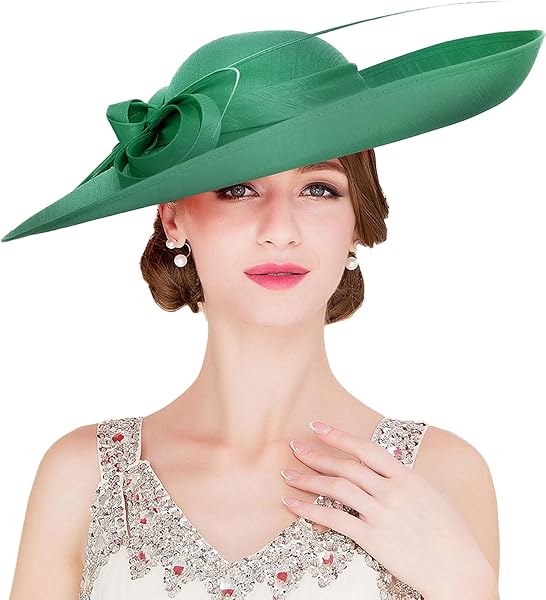 HIMESPORT Wide Brim Fascinator Hat for Women