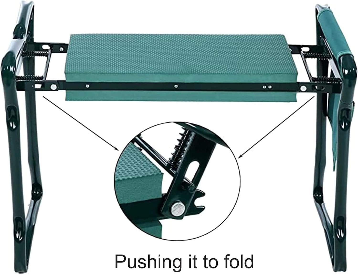 Garden Kneeler and Seat Heavy Duty Folding Garden Seat and Bench with Thickened Kneeling Pad and Tool Pouch, Outdoor Lawn Bench Chair for Protects Knees or Rest