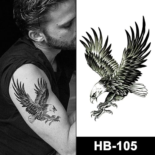 Miniatura 7 de Tatuajes temporales pegatinas falsas cuerpo brazo pecho hombro tatuaje para hombres o mujeres (león)