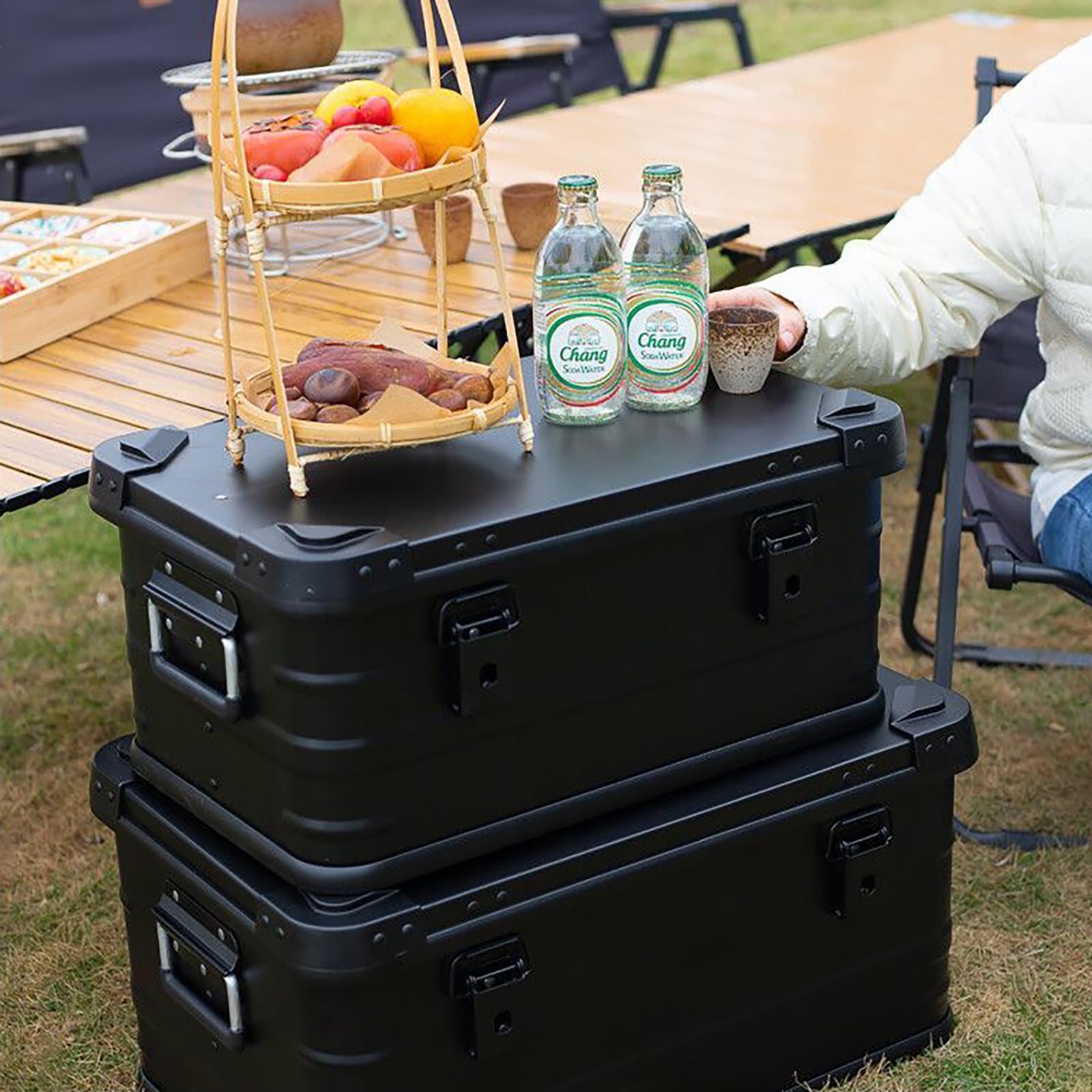 Amazon｜アルミ コンテナボックス 蓋付き 30L/50L/80L 収納ボックス