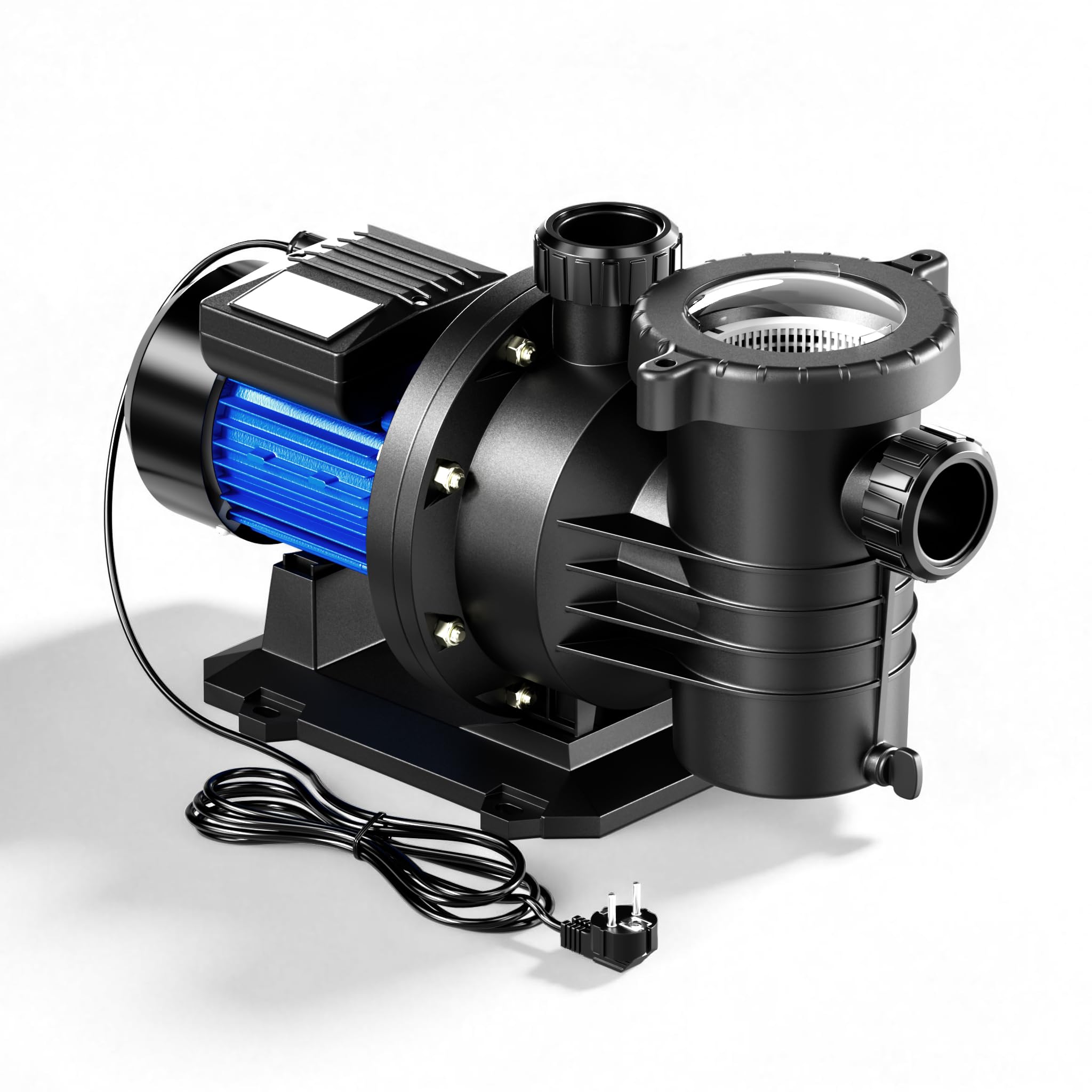 Wiltec Bomba de piscina 18600 l/h 750 W para piscinas de 74-110m ³, bomba con altura de elevación de 13 m bomba de circulación para albercas