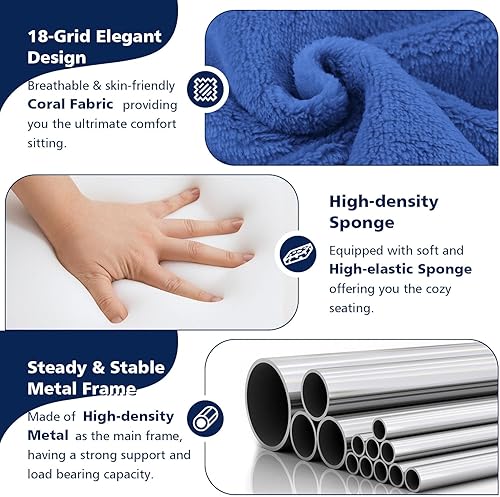 Miniatura 7 de Silla plegable de suelo acolchada de 14 posiciones con algodón transpirable y franela agradable a la piel para adultos y niños, ideal para leer