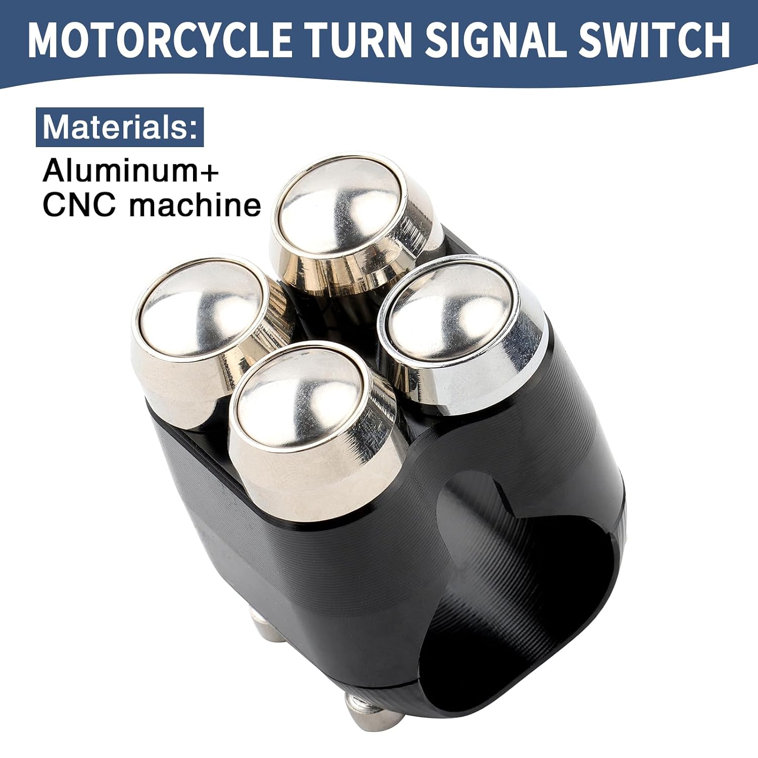 4 Buttons Motorcycle Turn Signal Switch 1" 25mm Handlebar Switch Control Headlight Starter Power Switches for Cafe Racer Chopper Bobber