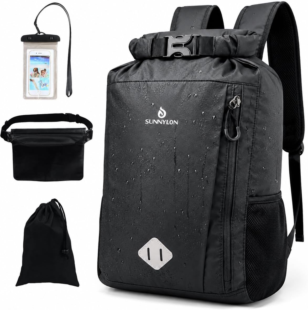 Dry Bag Backpack, 20L Dry Bag Waterproof with Waist Pouch and Phone Case,Roll top Dry bag for kayaking,Marine dry bag for Kayaking, Beach, Rafting, Boating, Hiking, Camping and Fishing
