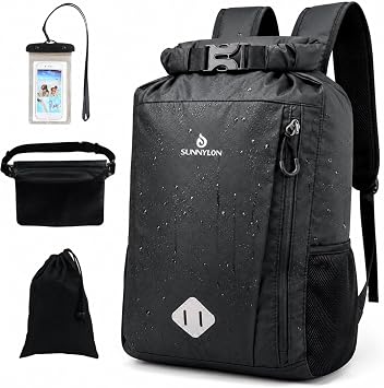 Dry Bag Backpack, 20L Dry Bag Waterproof with Waist Pouch and Phone Case,Roll top Dry bag for kayaking,Marine dry bag for Kayaking, Beach, Rafting, Boating, Hiking, Camping and Fishing