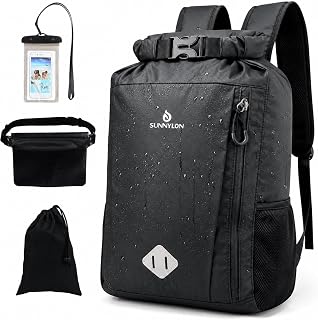 Wasserdichter Dry Bag Rucksack,20L IPX8 Wasserfester Sack Rolltop mit Handyhülle,wasserdichte Tasche Schwimmen,Seesack Rucksack für Kajak, Strand, Rafting, Bootfahren, Wandern, Camping