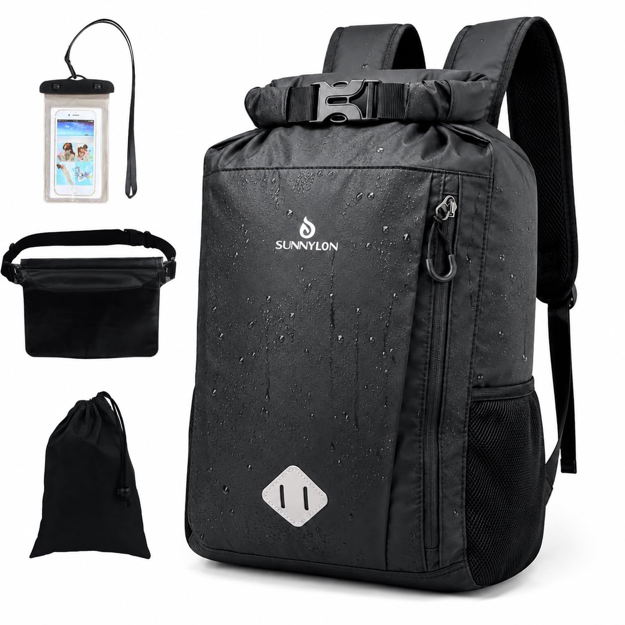 Sunnylon 20L Dry Bag Backpack with Waist Pouch and Phone Case