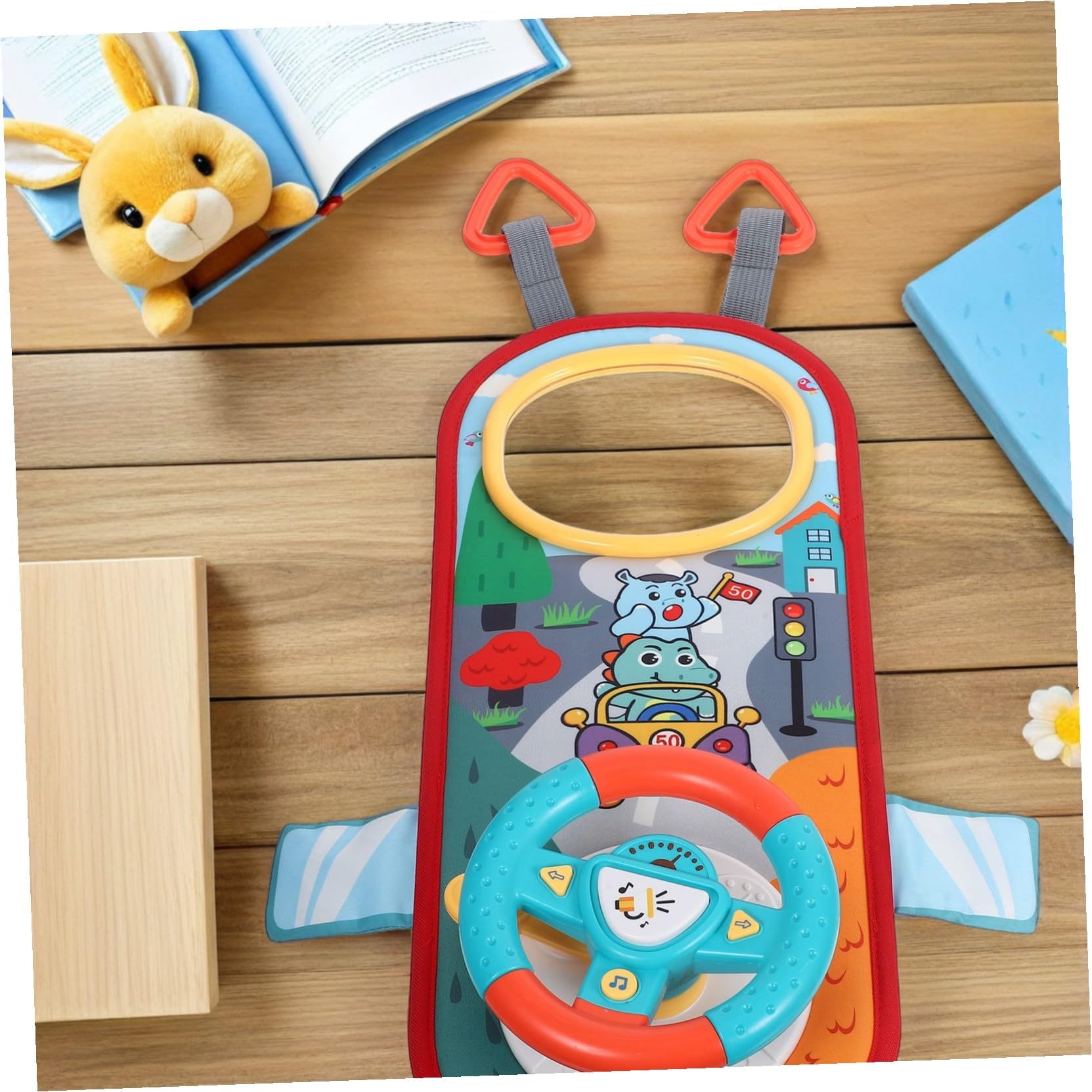 Toddmomy Gioco per Simulazione Guida Auto Educativo Interattivo Portatile per Seggiolino Veicolo Design Robusto e Leggero per Giochi Genitore-figlio