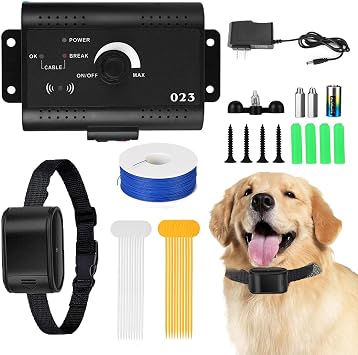 For2dogs, Electric Dog Fence, Outdoor Pet Shock Boundary Containment System, w/Water Resistant Training Collar Receiver, Tone/Shock Correction, Covers up to 1.2 Acre,Safe Effective,for All D