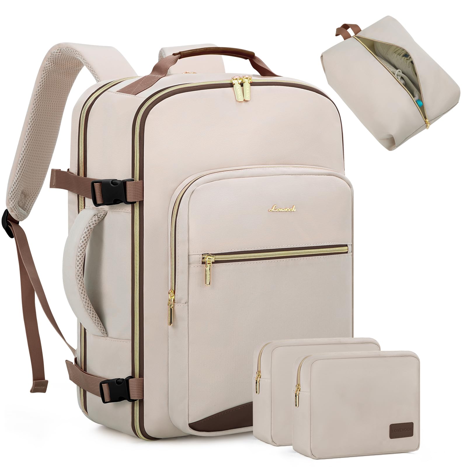 LOVEVOOK 50L Travel Backpack for Women Men,Waterproof Airline Approved Carry On Luggage Travel Essentials,TSA Carry On Backpack Personal Item Travel