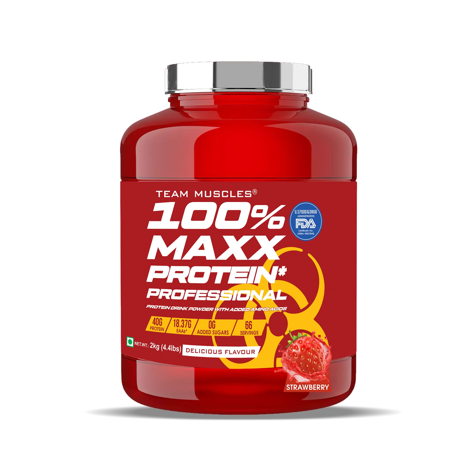 TM WITH TEAM MUSCLES 100% Maxx Protein Professional- 2Kg(Strawberry) | Gold Whey | Whey Protein | Tm Supplement | Protein Powder (B0B65GRZX2) Amazon Price History, Amazon Price Tracker