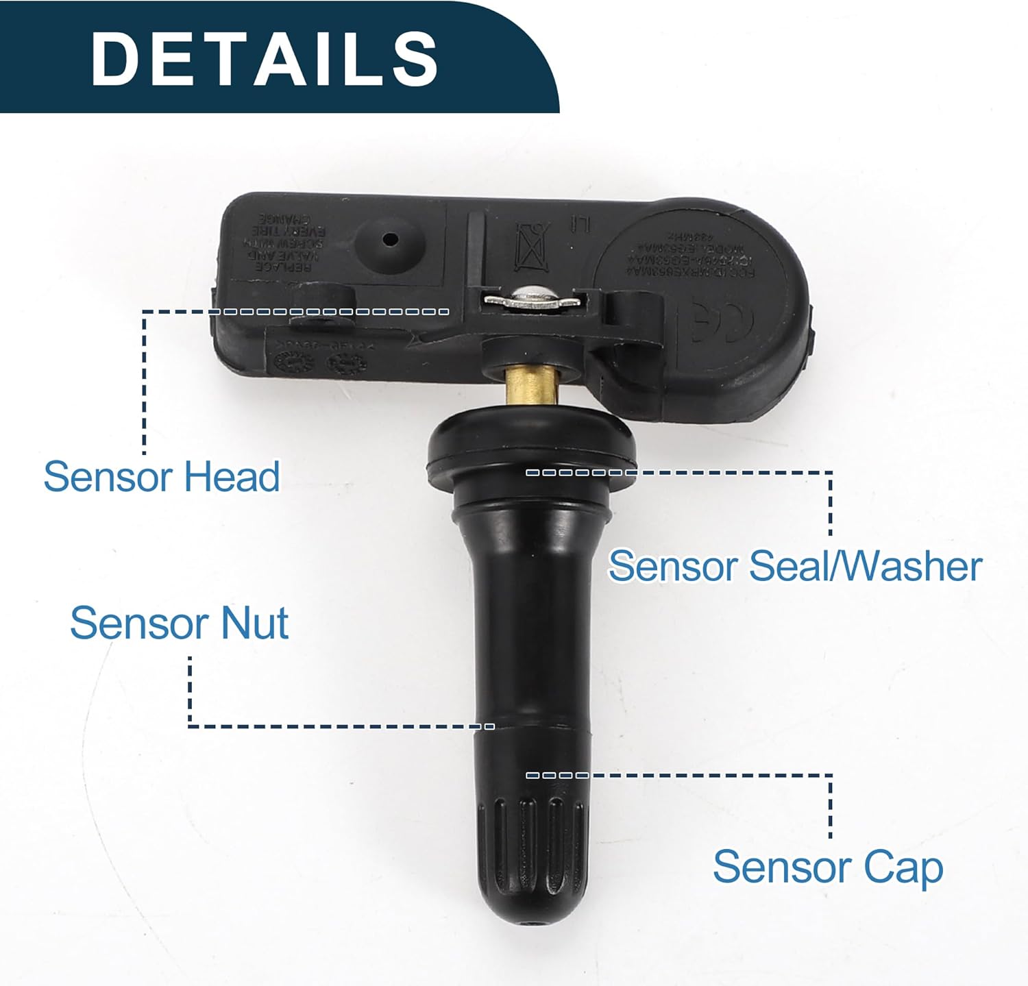 Tire Pressure Sensor for Hyundai Veloster/Veloster N 2012-2016 433MHz No.529332V100 Tire Pressure Monitoring Sensor 4 Pc