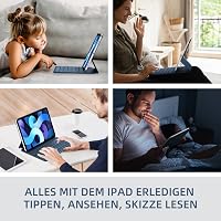 HOU iPad Air 5 2022 Billentyűzet Tok, Pro 11 Hüvelyk Mágneses Töltő, Ultra Vékony QWERTZ Kék Folio Védőtok 5