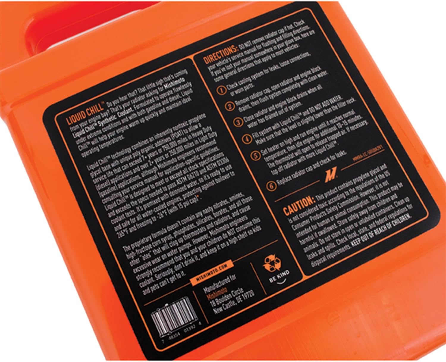 Mishimoto MMRA-LC-5050F Liquid Chill Premixed Synthetic Engine Coolant, 1 Gallon, Orange