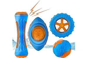 Dog Squeaky Toys 4-Pack: Pool Toys for Large Dogs, Perfect for Fetch and Play