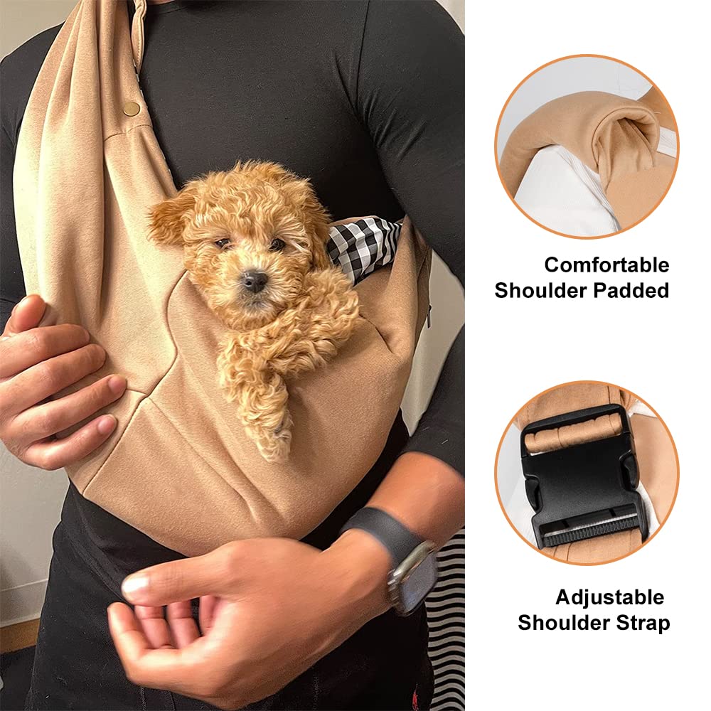 NATUYA Transportador para Mascotas para Perros pequeños, Correa Ajustable, Manos Libres, Bolsa de Transporte para Mascotas con Bolsillo Frontal con Cremallera, cinturón de Seguridad para Viajes al