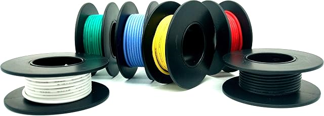 0.08mm² Flexible Silicone Wire - Electric Stranded Wire 28 AWG Coper Hook Up Wire 600V Cables 28 Gauge for Electrics DIY (28AWG)