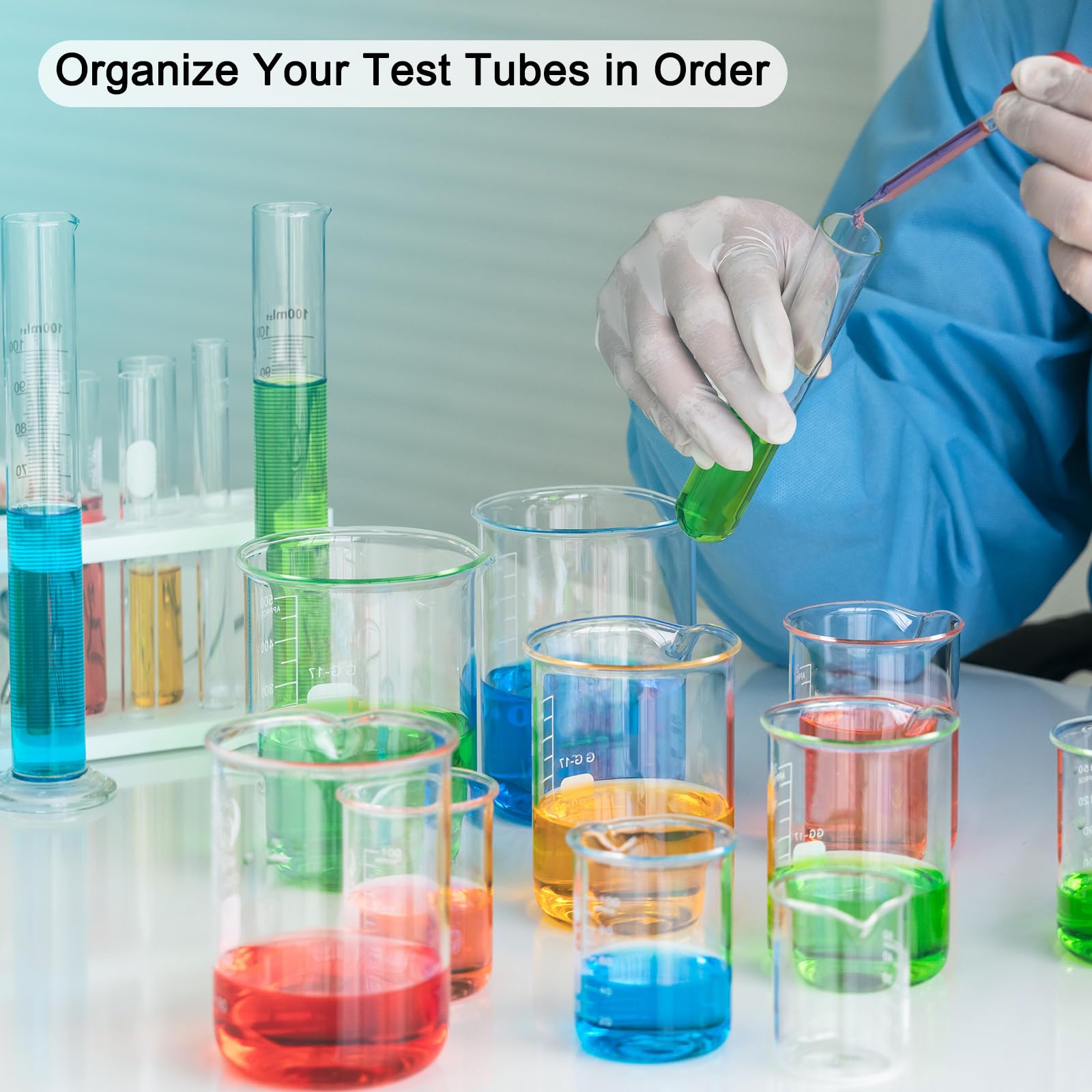 QUARKZMAN Plastica Test Porta Tubo Supporto 24 Fori 3 Strati Lab Staccabile Tube Supporto Bianco per 25mm Prova Provette, 5pz