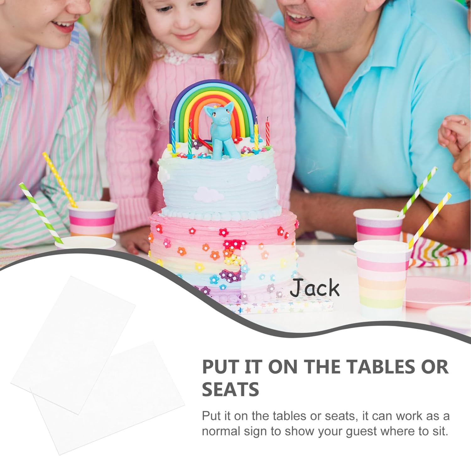 Mobestech 100pcs Acrylic Name Cards Blank Writable Place Cards for Wedding Seating Chart Guest Name Displays Reusable Table Signs