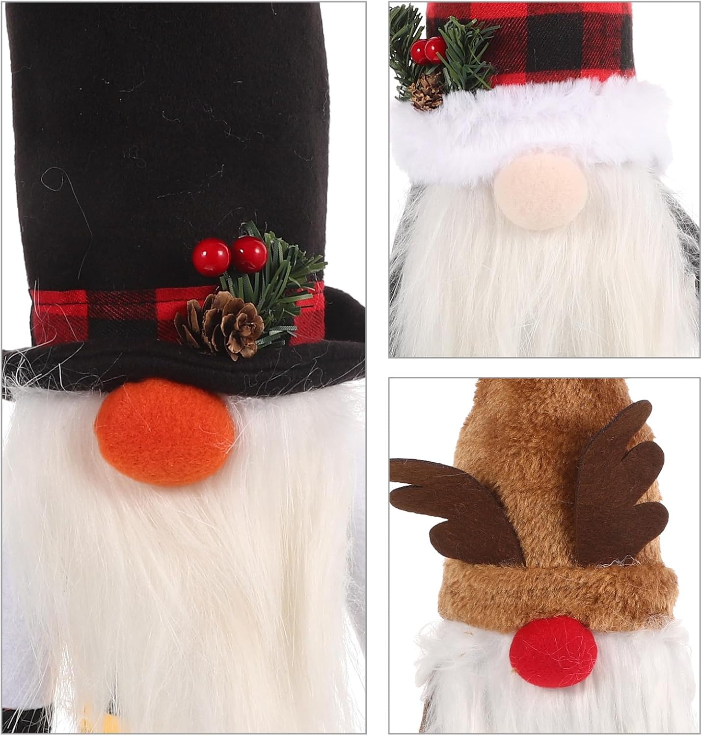 STOBAZA Wine with Hat Christmas Covers Elk Plush Set 3pcs Bottle Design Decorative Bottle Sleeves for Xmas Decoration Small Lovely and Eye-catching Style Party