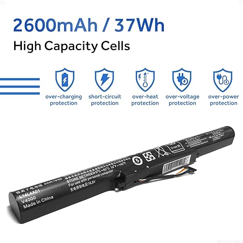 Miniatura 2 de Batería L14L4A01 para Ideapad 500 500-15ACZ 500-15ISK, Ideapad Z41 Z51 Z41-70 Z51-70, Xiaoxin V4000 Y50C V4000-ISE Laptop, PN L14M4A00 1W x 14L