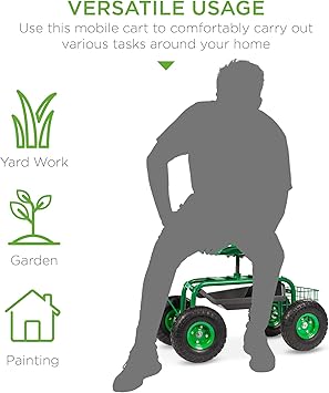Best Choice Products Garden Cart Rolling Work Seat With Tool Tray Heavy Duty Gardening Planting New Amazon Co Uk Garden Outdoors