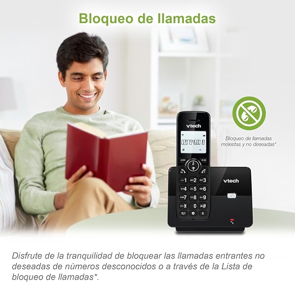 VTech CS2001 Teléfono inalámbrico casa Duo, Teléfono Fijo inalámbrico DECT Fácil de Usar Escucha Extra Fuerte Bloqueo de Llamadas Manos Libres Identificador de Llamadas Pantalla retroiluminada Negro - 2