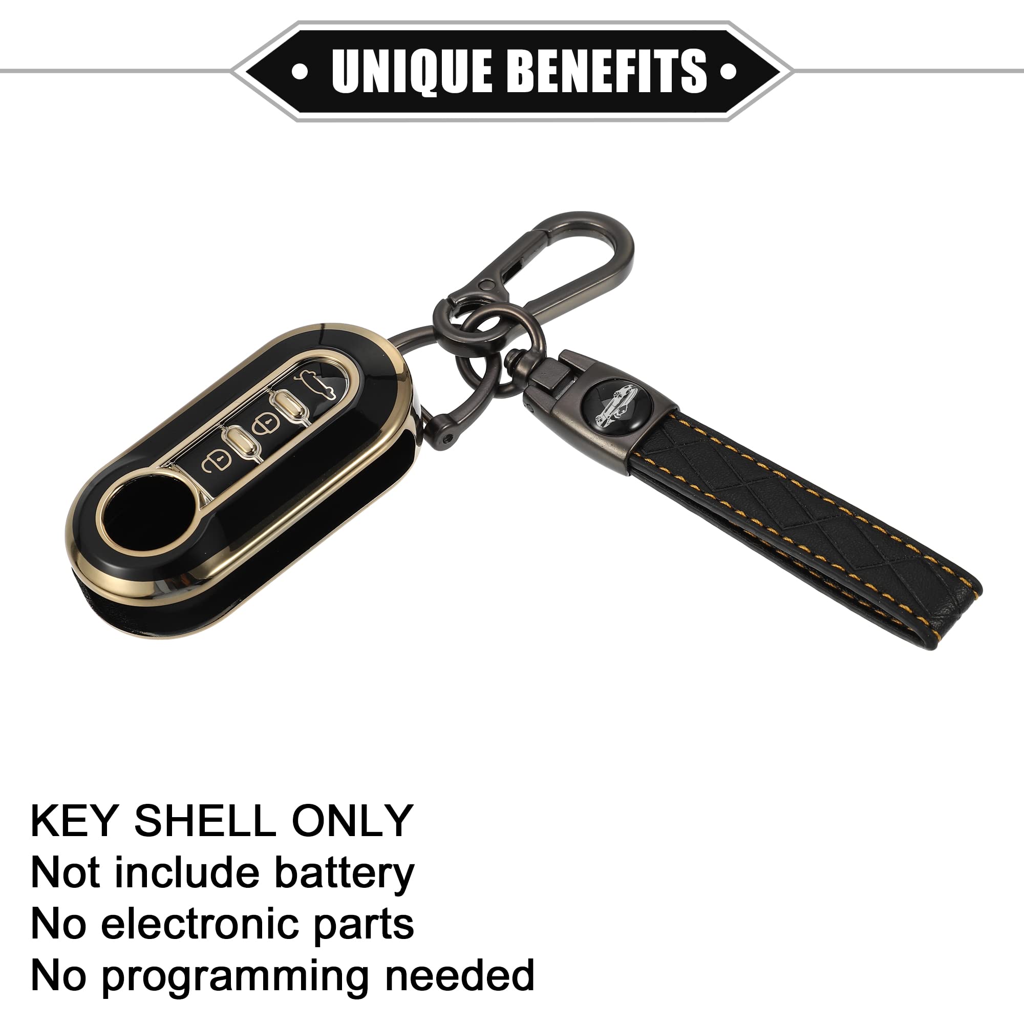Étui de télécommande pliable en cuir pour clé de voiture à 3 boutons - Housse de protection pour Fiat 500 500L 500X Brava Punto Ducato Fiorino Panda Étui de télécommande pliable en cuir pour clé de voiture à 3 boutons - Housse de protection pour Fiat 500 500L 500X Brava Punto Ducato Fiorino Panda