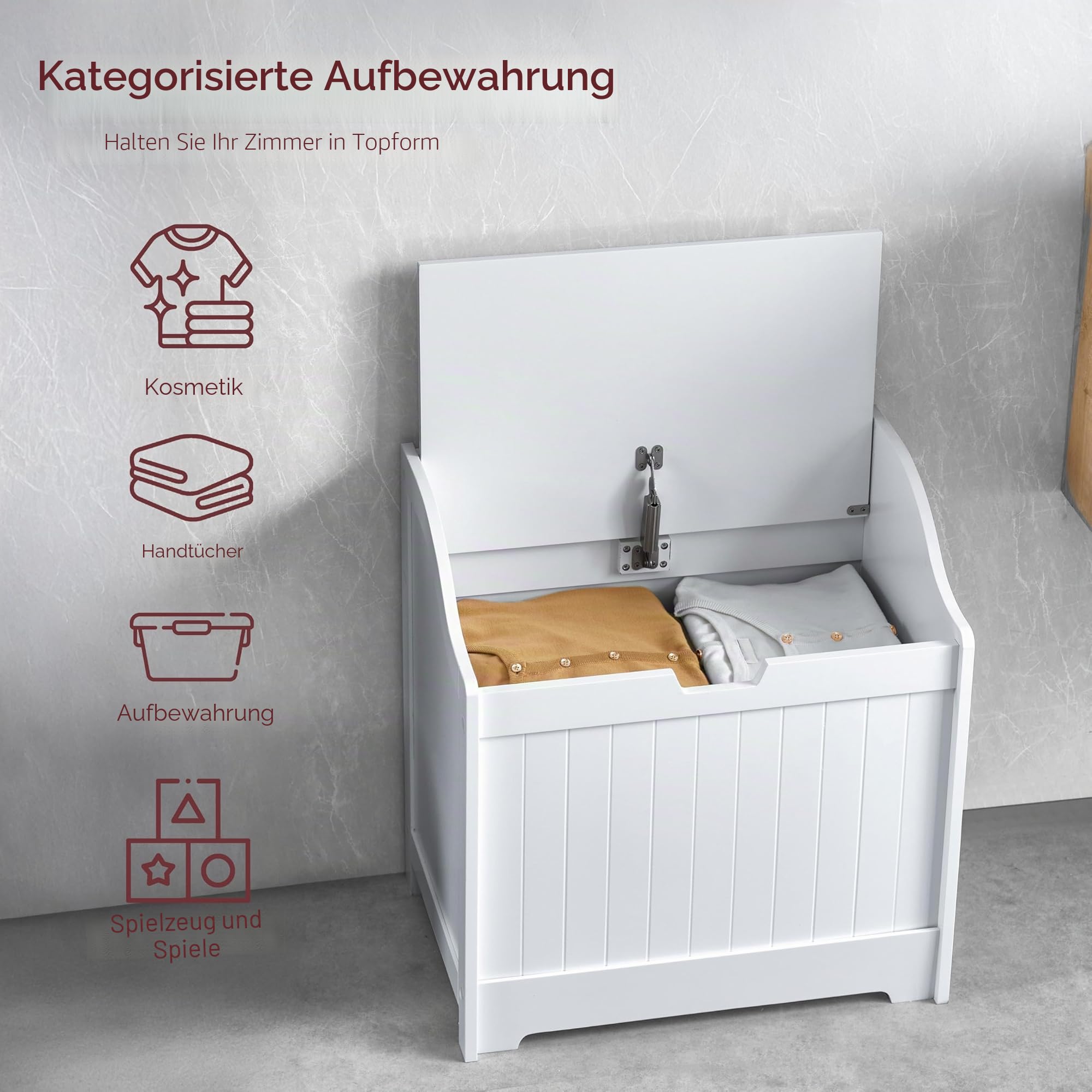 Home Discount priano Badezimmer Schrank Schrank Brust Mülleimer Holzkorb Einheit Wäschesack, Weiß