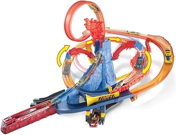 مجموعة المدرج الآلي Hot Wheels Volcano Escape FTD61