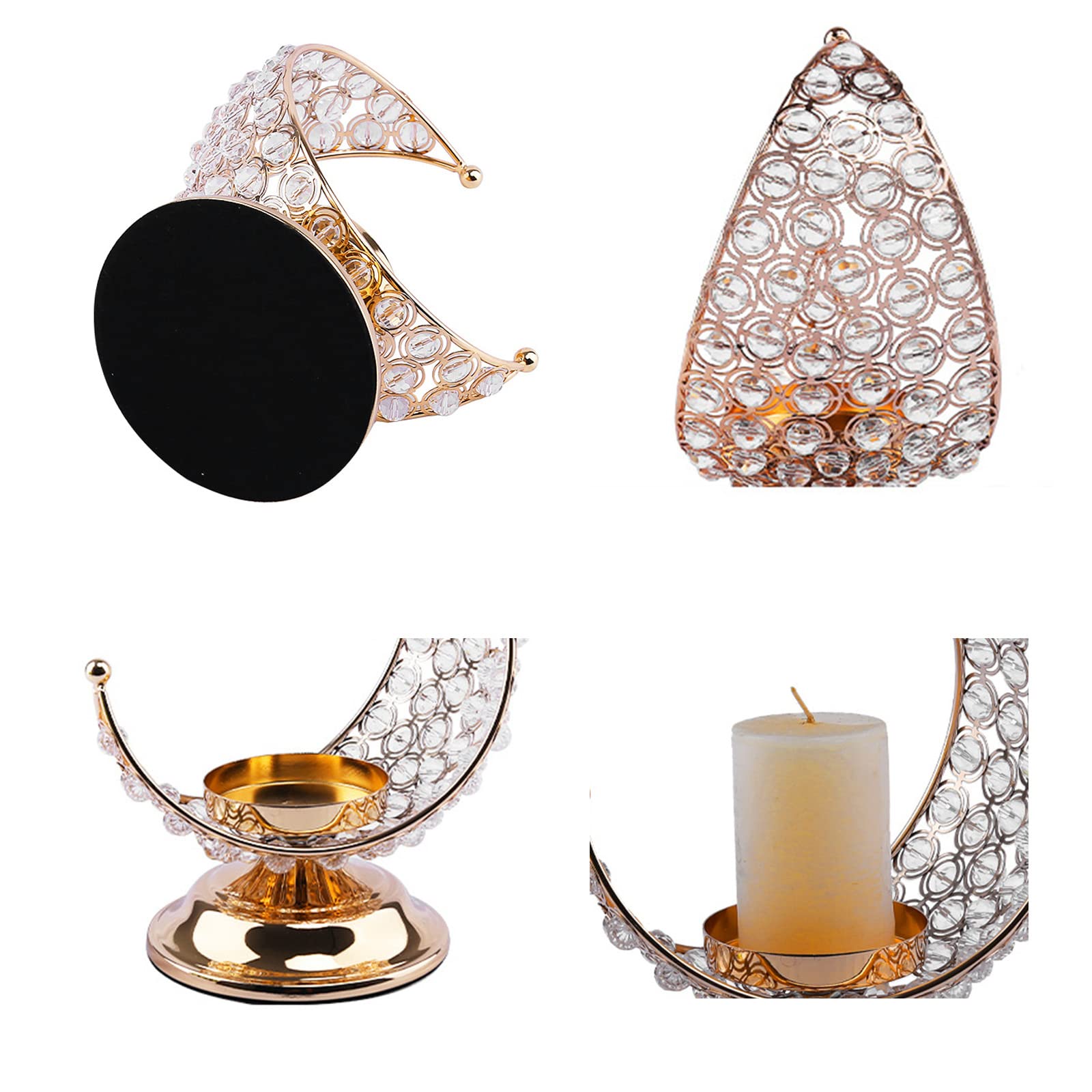 Portacandele Luna E Stelle Ramadan Eid Mubarak | Centrotavola Oro Per Feste Islamiche - Foto 8