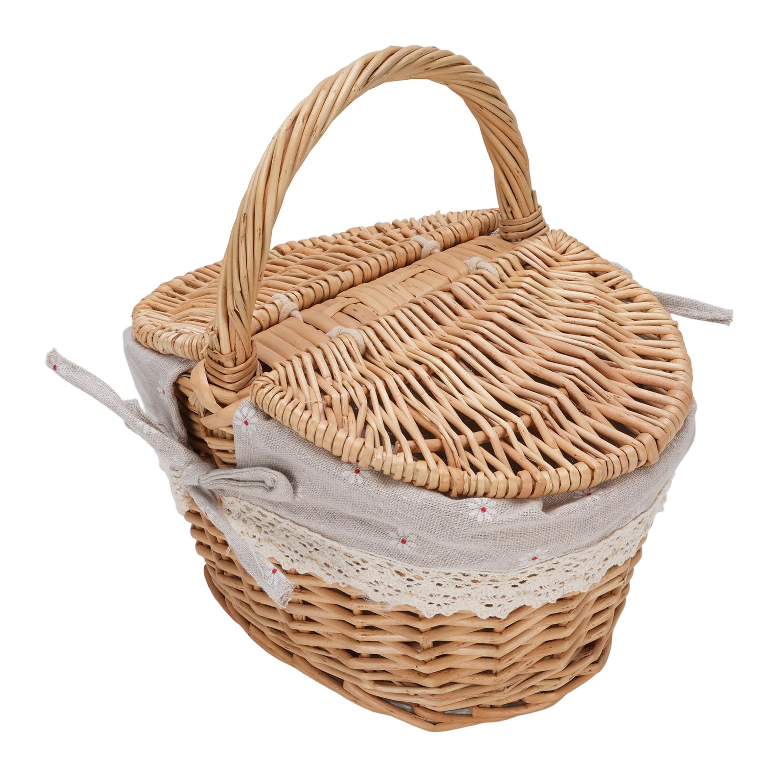 Panier pique-nique osier avec doublure lavable anti-tache FTVOGUE