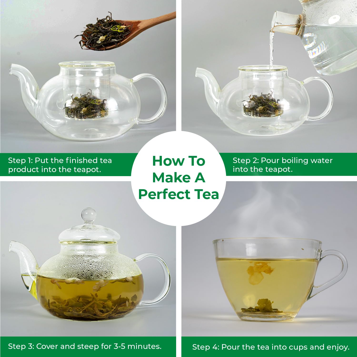 SUNBELEAF Jasmine-Infused Green Tea Loose Leaf (5.29 Oz / 150g), Vietnamese Shan Tuyet Tea with Natural Floral Aroma, Smooth Refreshing Flavor, Herbal Wellness Tea For Balance, Resealable Zip Pouch