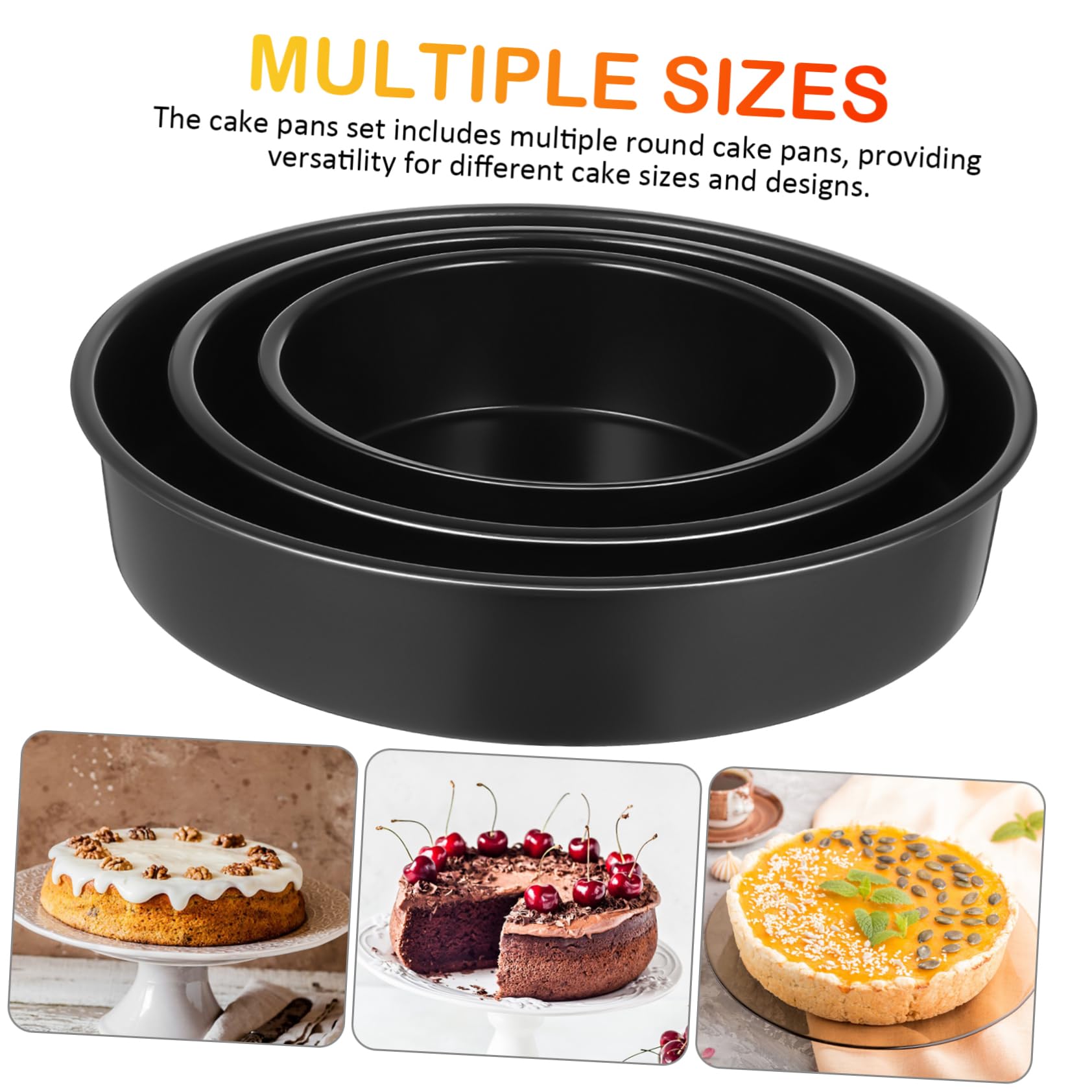 IMIKEYA Moules À Gâteaux En Acier Carbone Moule À Gâteau Rond À Côté Droit 6 8 10 Moules À Pâtisserie Ronds Antiadhésifs Pour Gâteaux À Étages Fournitures De Pâtisserie