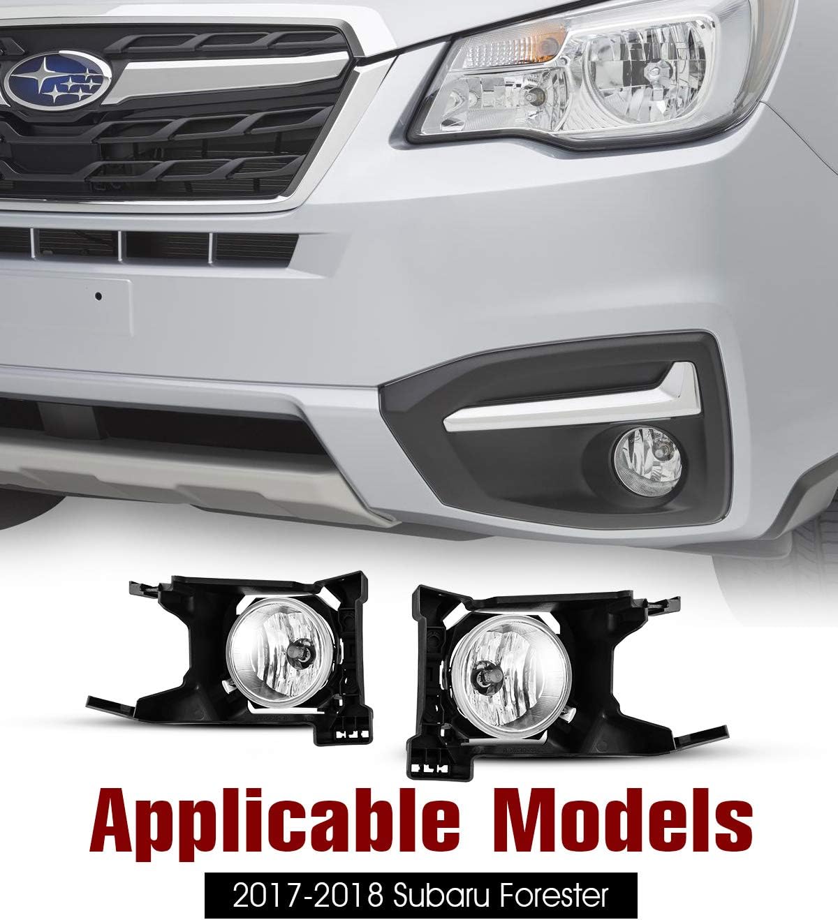 AUTOWIKI Fog Lights Fit For Subaru Forester 2017-2018 OEM Replacement Fog Lamps 2PCS