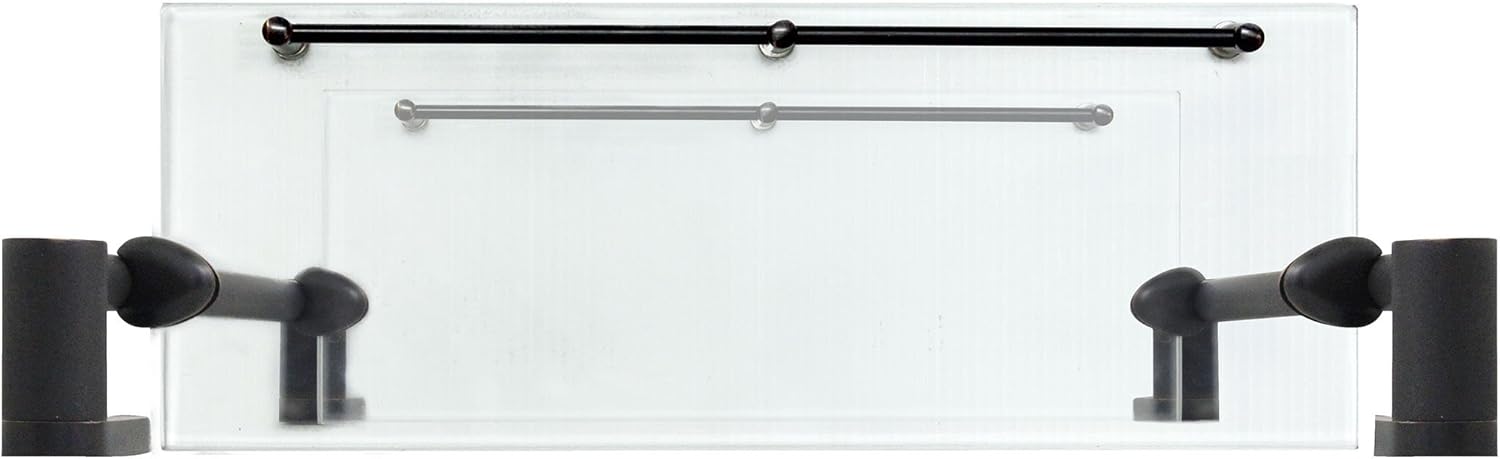Double Wall Glass Shelf with Pre-Installed Rail - Rubbed Bronze - Oval Series - 5 Year Warrantee