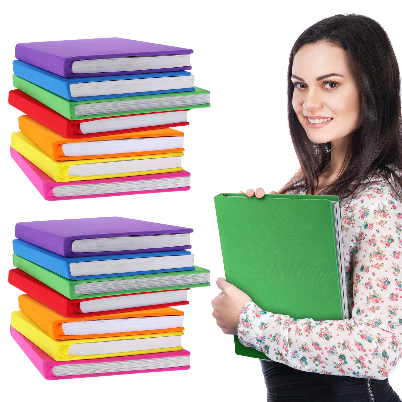 Sherr 14 copertine elastiche per libri da 37,9 x 22,9 cm, colorate, elastiche, resistenti, lavabili e riutilizzabili, per la maggior parte dei libri con copertina rigida, circa 22,9 x 30,5 cm