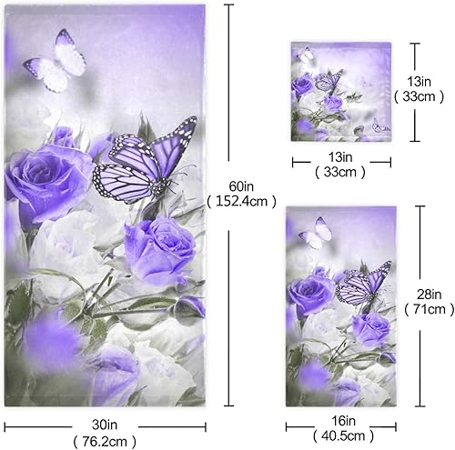 Miniatura 8 de Juego de 3 toallas de baño, 1 toalla de baño, 1 toalla de mano y 1 toallita suave altamente absorbente para cocina, baño, playa, gimnasio, spa,