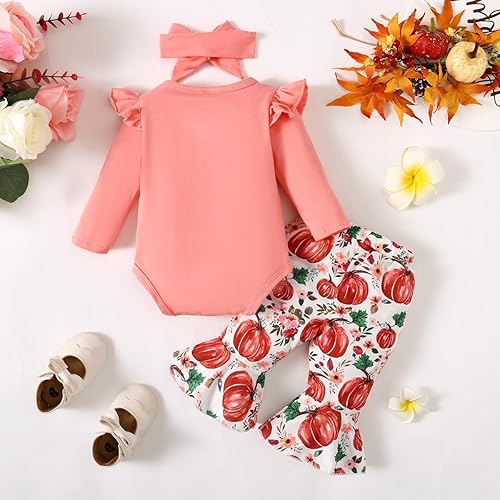 Miniatura 3 de Conjunto de ropa para bebé recién nacida, con volantes, pantalones y diadema, conjunto de 3 piezas de 0 a 18 meses