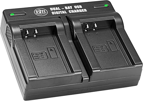 BM Premium EN-EL20, ENEL20A Cargador de batería dual para cámaras digitales Coolpix P950, P1000, P1100, Nikon DL24-500, Coolpix A, 1 J1, 1 J2, 1 J3,